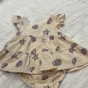 Carter's Cream Baby Dress with Seashell Design size 6-9 months